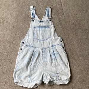Washed Denim Overalls
